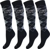 STAPP Horse Paardrijsokken Ruit - 4 paar Ruitersokken - Nero - Maat 43/46