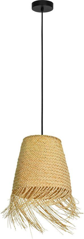 EGLO Aycliffe Hanglamp - Ø 30 cm - Zwart/Natuur