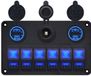 ProRide Schakelpaneel 12V voor Auto/Boot - 4 USB/USB Poorten met Schakelaar - QC3.0 - 6 schakelaars + 12V/24V stopcontact