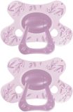 Difrax Fopspeen Natural - 12 tot 18 Maanden - Blaadjes - Paars - 2 Stuks