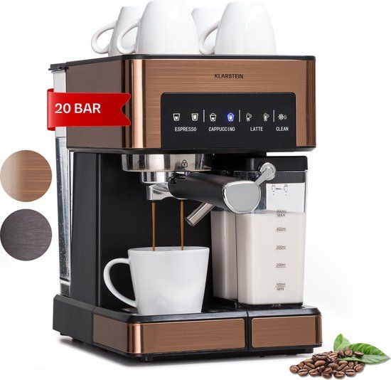 Klarstein Arabica Comfort Espressomachine - 1350W - 20 Bar - Copper