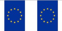 Merkloos / Sans marque Europa Vlaggetjes vlaggenlijn slinger - 3x - 300 cm - polyester - binnen/buiten - versiering/feestartikelen