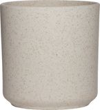 Hakbijl Glass Hakbijl Plantenpot/bloempot Cindy - wit - keramiek - cilinder - D17 x H17 cm