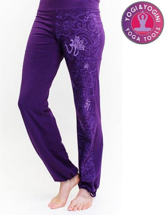 Yogi & Yogini naturals Yoga broek - Maori - Biologisch Katoen - Aubergine - Maat S/M