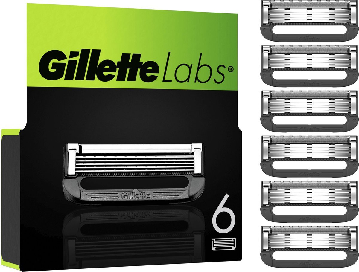 Gillette Navulmesjes Voor GilletteLabs - Exfoliating Bar En Heated Razor - 6 Navulmesjes