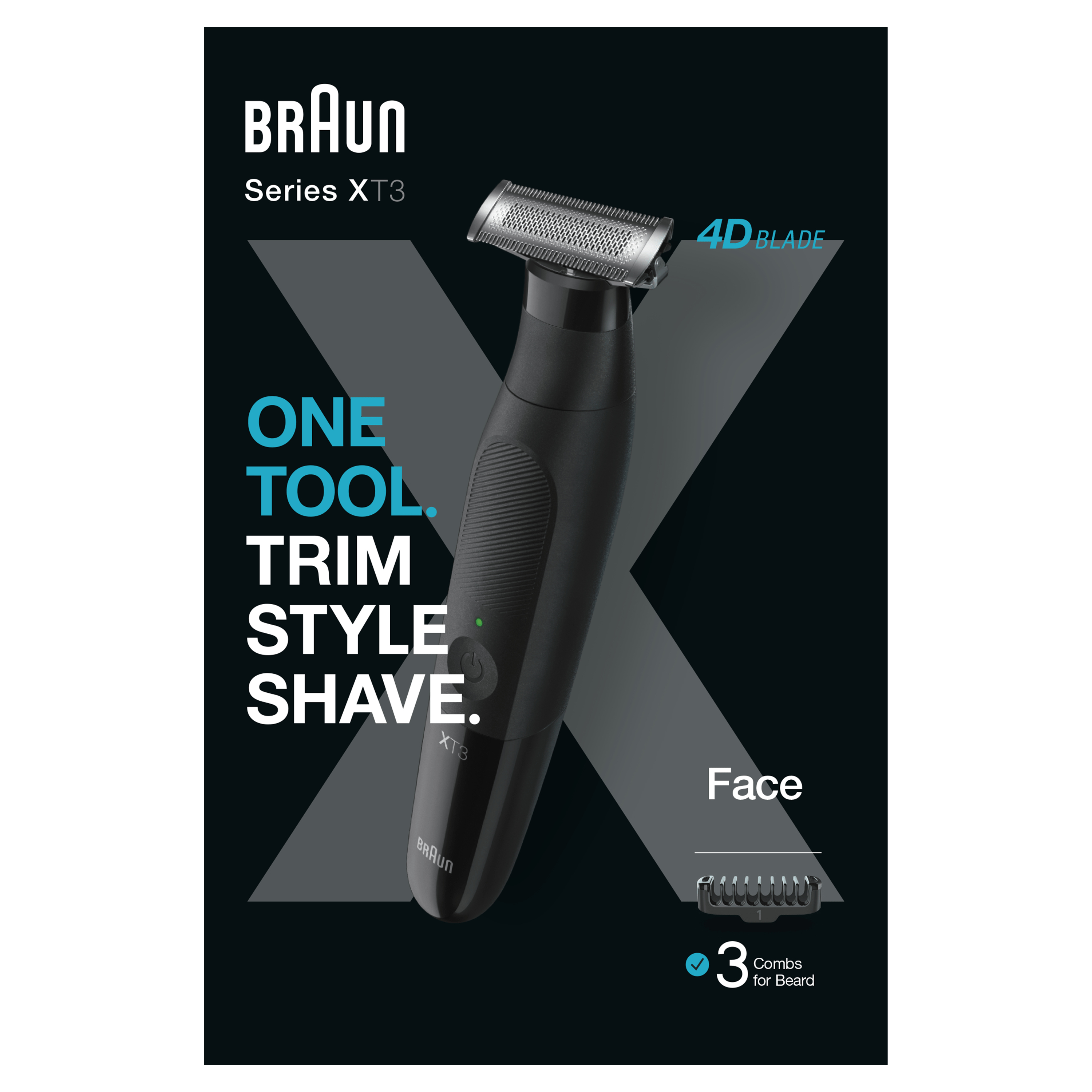 Braun Braun Series X, Baardtrimmer voor gezichtsontharing, XT3100