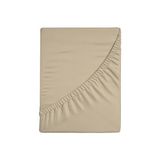 Zer0bed, Hoeslaken voor twijfelaar bed, effen, 100% katoen, maxi-hoek 30 cm, voor Frans bed, taupe, 130 x 200 cm