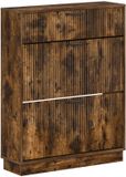 vidaXL Schoenenkast HOORN 78 x 24 x 100 cm Bewerkt hout Gerookt eiken