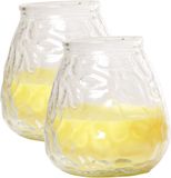 Citronella bougie basse - 2x - 10 cm - 40 heures de combustion - parfum d'agrumes