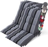 Beautissu Set van 8 Premium Lage Rugleuning Kussen 100x50 cm - Antraciet Gestreept