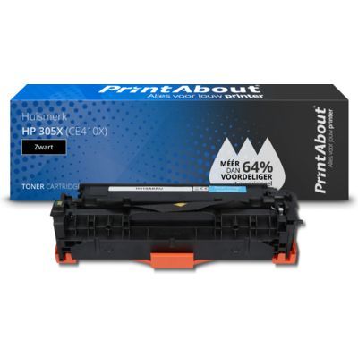 PrintAbout Huismerk HP 305X (CE410X) Toner Zwart Hoge capaciteit