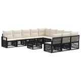 vidaXL Tuinbankenset 12 st Zwart poly rattan