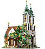 Reobrix 66023 St. Andreas Bloemen Kerk bouwset incl. verlichtingen | Classic Creator Modular Building | Expert Architecture Modelbouw | Geschikt voor Lego | Educatief Speelgoed voor volwassenen & kinderen | Christelijke cadeaus | 3306 bouwstenen