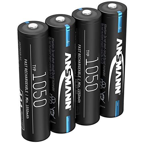 Ansmann Accu AAA 1.050 mAh NiMH 1,2 V - oplaadbare potloodbatterijen AAA (4 stuks)