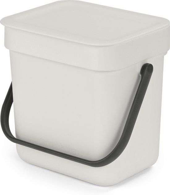 Brabantia Sort & Go Aanrecht Afvalbakje - 3 liter - Light Grey