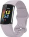 Strap-it Siliconen Smartwatch bandje - Geschikt voor Fitbit Charge 5 / Fitbit Charge 6 - Lavendel - Maat S