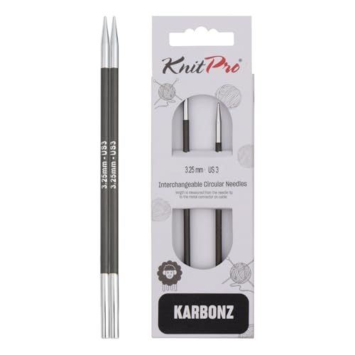 KnitPro Karbonz verwisselbare breipunten 3.25mm - 3st