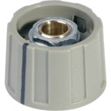 OKW A2523068 Draaiknop Met doorgangsklem Grijs (Ø x h) 23 mm x 15.5 mm 1 stuk(s) Piece