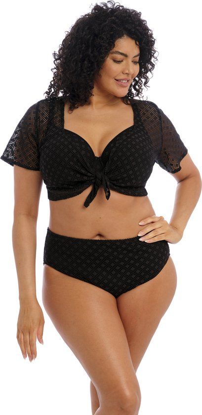Elomi Bazaruto Mid Rise Bikini Brief - Zwart - Maat 44
