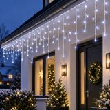 Lumineo ijspegelverlichting - 2x - 490 LED - helder wit - 20 m - 8 lichteffecten - kerstverlichting