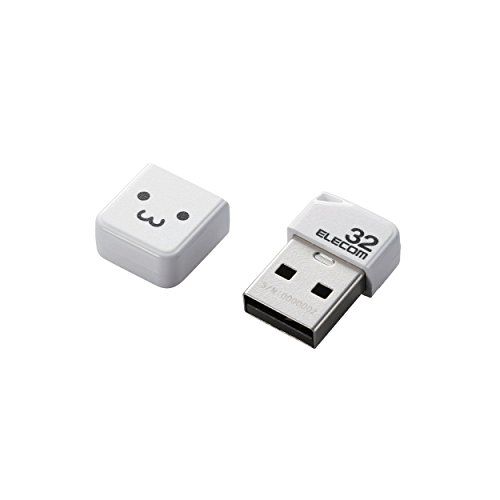 Elecom kleine USB flash drive 32GB USB2.0 met bandgat en dop [wit] MF-SU2B32GWHF (Japan Import)