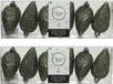 Decoris Kersthangers dennenappels - 12x st - mosgroen - glitter - 8 cm - kunststof - kerstversiering