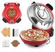 Pizzaoven 32 cm, 1200 W, 5 standen, 420 °C, rouge
