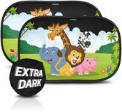 Auto CARAMAZ Zonnescherm Auto Baby & Kinderen Dieren | 2 stuks - 51x31cm | UV-bescherming | Zuignap | Safari