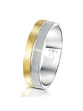 Lucardi Heren Vriendschapsring Praag - Ring - Vaderdag Cadeautje - Staal - Zilver- en Goudkleurig