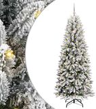 vidaXL Sapin de Noël artificiel Blanc 240 cm PVC et plastique et acier et PE