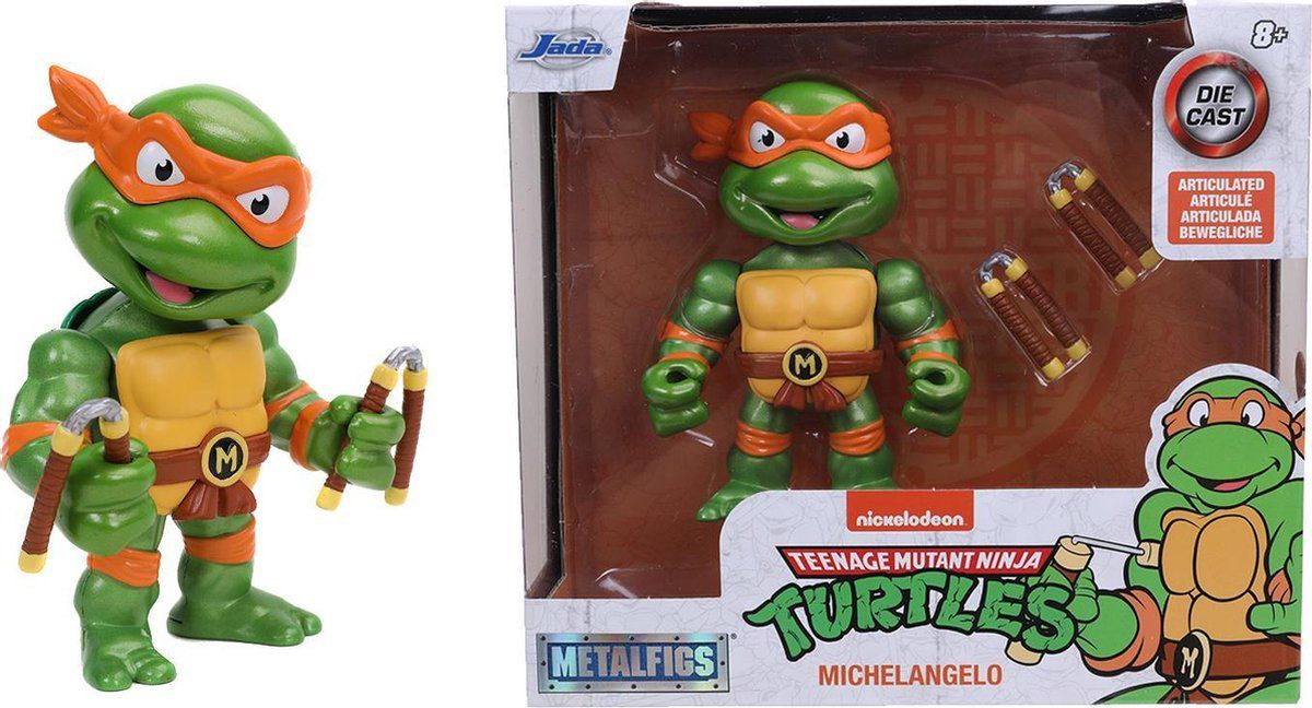 Jada Toys Turtles 4" Michelangelo Metalen Actiefiguur - 2021