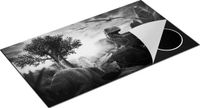 Chefcare Inductie Beschermer Dinosauriërs in de Natuur - 95x55 cm - Zwart Wit