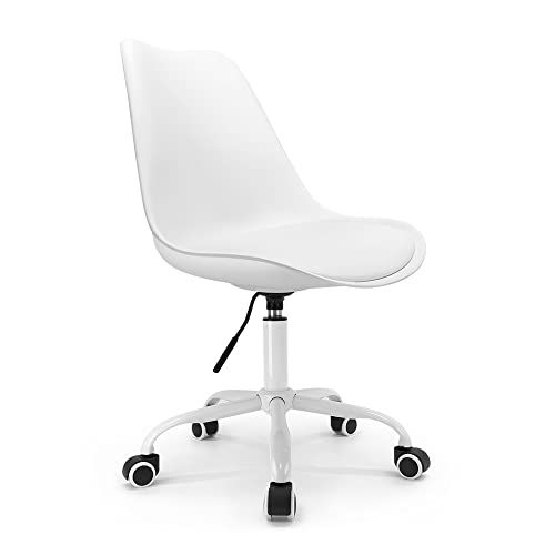 Waytex Bureaustoel Scandinavisch wit - In hoogte verstelbaar - Met wieltjes