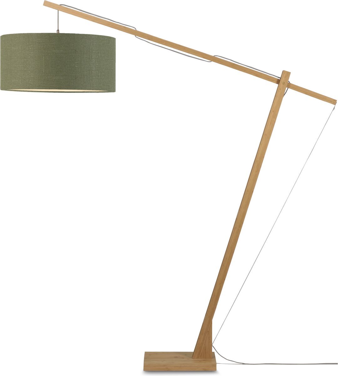 Good&Mojo Vloerlamp Montblanc - Bamboe/Groen - 175x60x207cm - Scandinavisch,Bohemian - Staande lamp voor Woonkamer - Slaapkamer