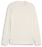 Tom Tailor - T-shirt met lange mouwen in used-look - Maat XXXL - Gardenia White
