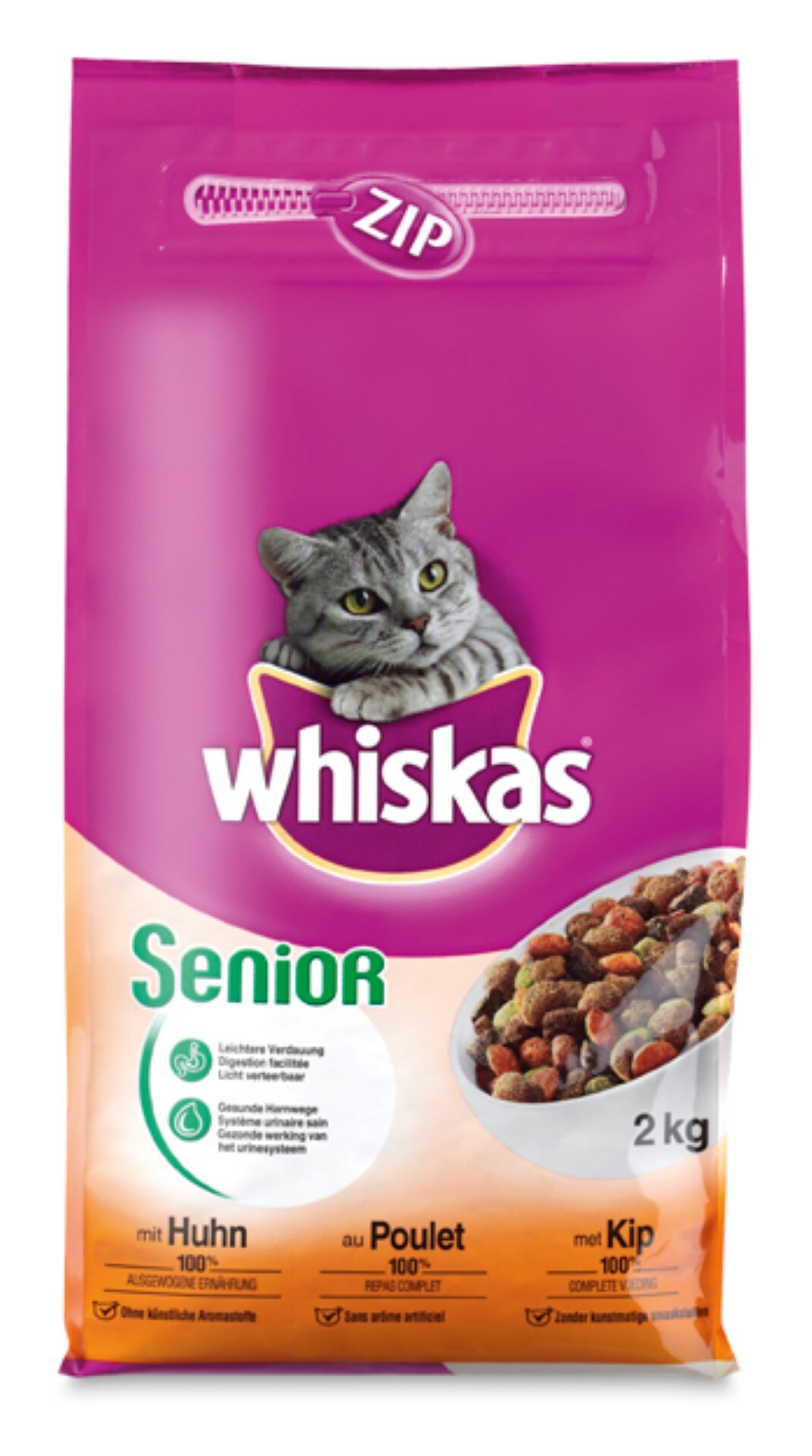 Whiskas Senior Droge Brokjes - Kip - Kattenvoer - 1.9 kg