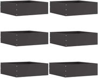 vidaXL Gazonrand 6 stuks 40 x 40 x 13 cm Staal Zwart