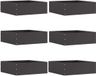vidaXL Gazonrand 6 stuks 40 x 40 x 13 cm Staal Zwart