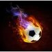 Papier peint panoramique - Ballon de foot en feu - 390 cm x 394 cm