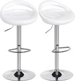 HOMCOM Barkruk Set van 2, 46x41x96cm, ABS, Wit