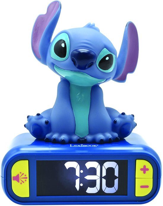 Lexibook Lilo & Stitch 3D Wekker met nachtlampje en geluiden - Multi Colour
