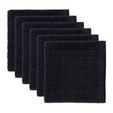 DII Massief Windowpane Vaatdoek Set, Katoen, Zwart, 12x12