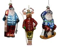 Decoris Figuur glas kerstman 14cm