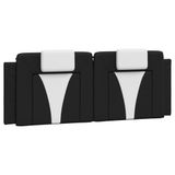 vidaXL Hoofdbordkussen "Viana" 137 cm kunstleer zwart en wit