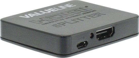 Valueline HDMI Splitter 1 naar 2 - 4K - Zwart