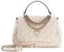 GUESS Giully II Top Handle Flap Bag Bone crème