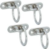 AMIG Oogplaat met aanlegring - 4x - oogplaat 4.5 x 1.5cm - ring D3cm - rvs - vastzetplaat