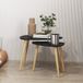 Lot de 2 tables basses gigognes scandinaves, pieds bois et plateau noir, design épuré pour salon moderne.