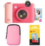 KODAK Smile+ 2-in-1 Digitale Camera & Bluetooth Fotoprinter Starterpakket + Zachte Tas + Zink 20pk - Fuchsia