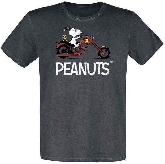 Peanuts Snoopy - Biker - Rocker - Woodstock Heren T-shirt - meerkleurig - XL